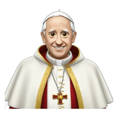 Pope Francis with his coat sticker