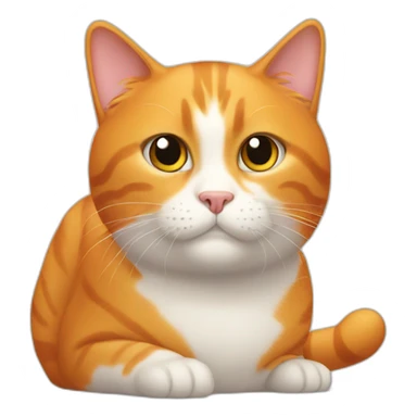 Chonky orange cat with white spot sticker