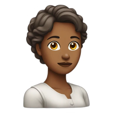 Serious woman side angel sticker