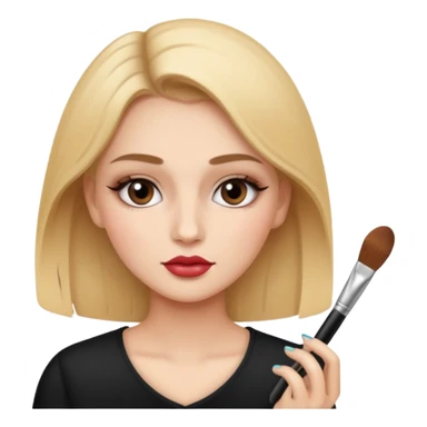 Girl applying makeup sticker