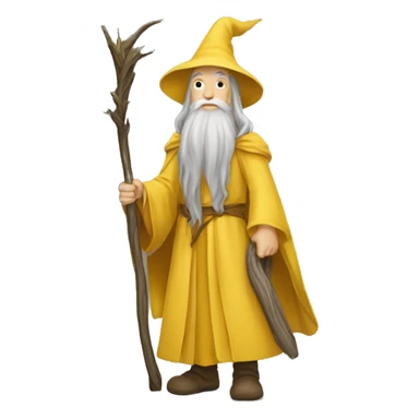 gandalf wearing yellow clothing leading the way sticker