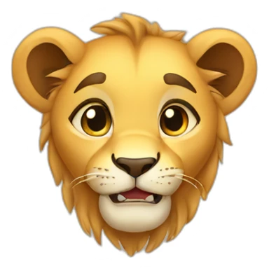 The lion cub is crying sticker