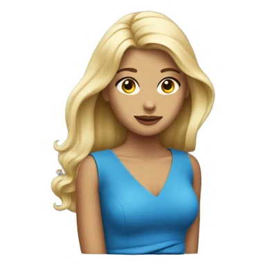 Blondie girl with blue dress sticker