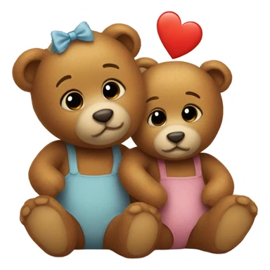 two teddy bears in love sticker