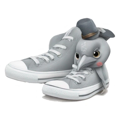 a pigeon in converse kicks sticker