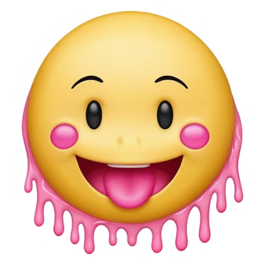 smiley yellow face with pink goo coming out of the side of its head sticker