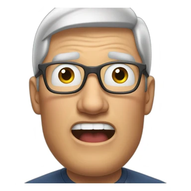 Tim cook surprised face open mouth with both hands on head  sticker