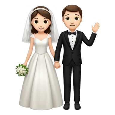 bride and groom in wedding sticker