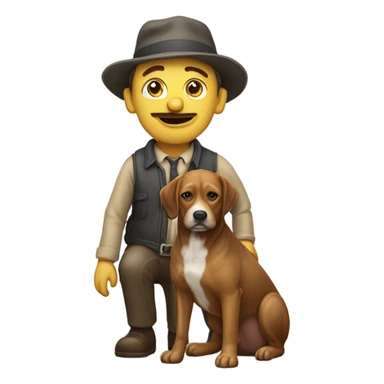 Mann mit glatze und Hund sticker