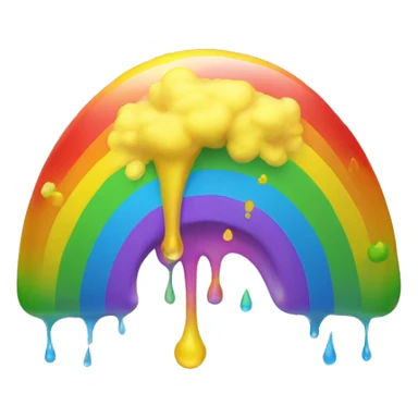 rainbow vomiting yellow face emoji sticker