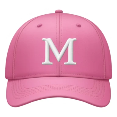 pink cap with letter m on it sticker