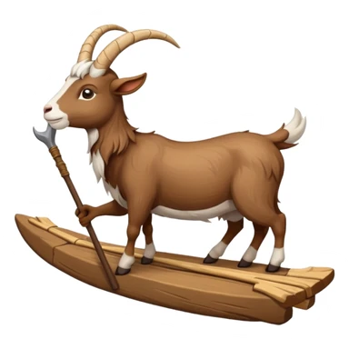 Goat rideing on pike sticker