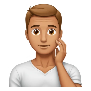 man holding his neck sticker