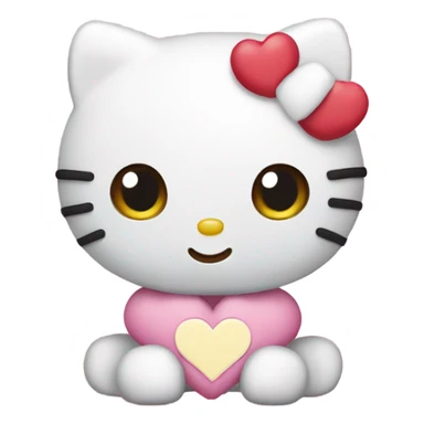 Hello kitty with love hearts around emoji  sticker