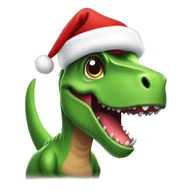 cute trex with santa hat sticker