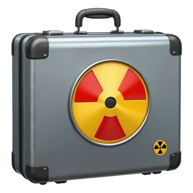 nuclear suitcase with a radiation symbol sticker