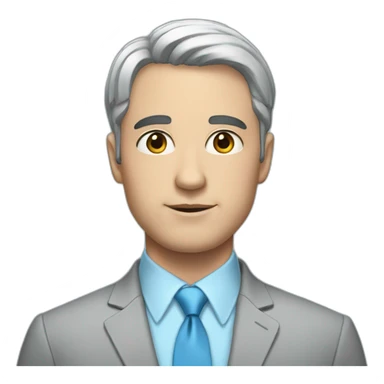 a white man with short black hair wearing a light blue shirt and a pink tie  sticker