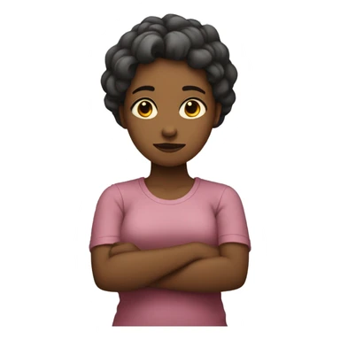 Female folded arms sadly sticker