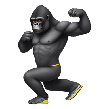 Gorilla doing push ups sticker
