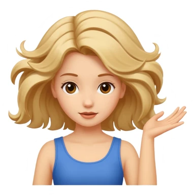 Girl twirling hair flirtatiously sticker