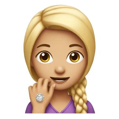 Girl with ring sticker