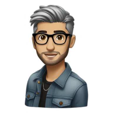 zayn malik confidently sporting a stylish pair of spectacles sticker