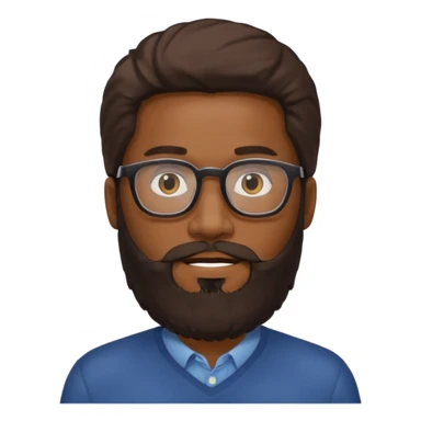 bearded long haired  black man with eyeglasses sticker