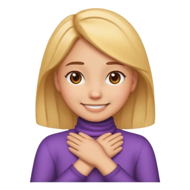 make a girl emoji crossing hands around neck sticker