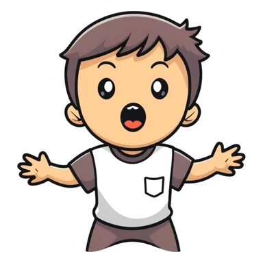 Boy screaming sticker