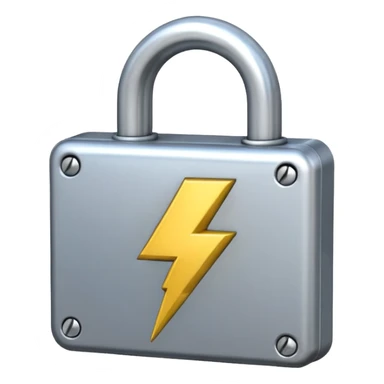 padlock emoji with a lightning bolt overlaid  sticker