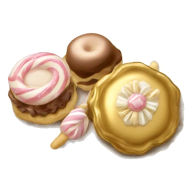 vintage rococo beige and gold plate of sweets sticker