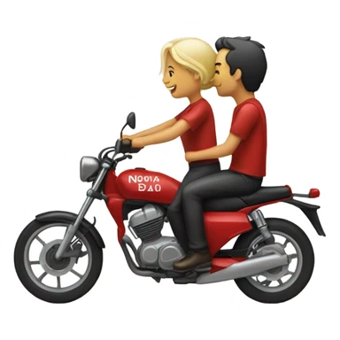 novios en una moto roja sticker