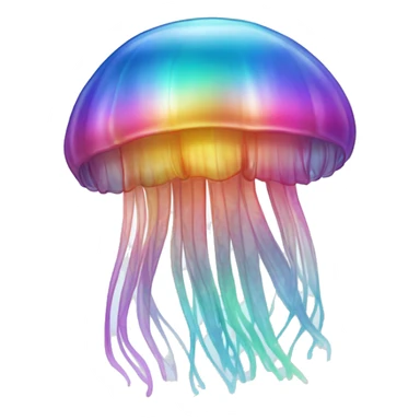 Gradient rainbow shimmery iridescent jellyfish sticker