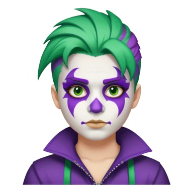 Glitter Purple and White Joker Gangster Green Hair sticker