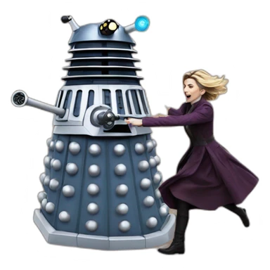 dalek chasing jodie whittaker sticker
