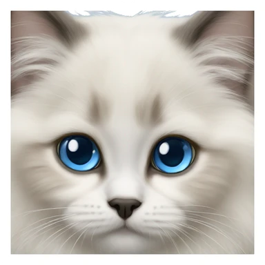 Fluffy holy birman kitten with blue eyes sticker
