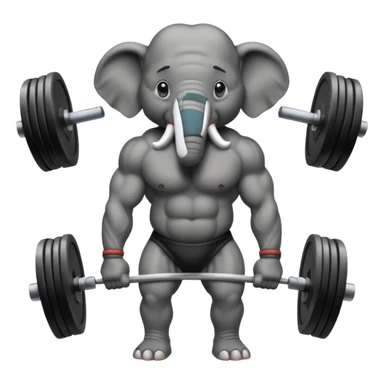  black elephant deadlifting sticker