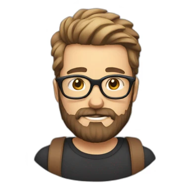 Dan with hipster beard and glasses sticker