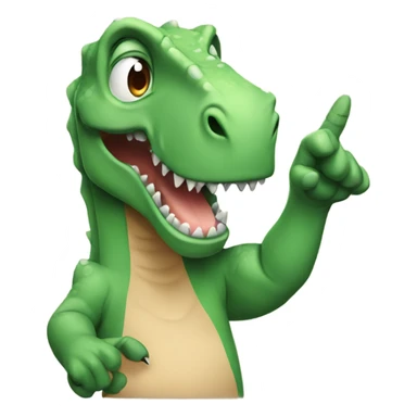 Dinosaur hold up middle finger  sticker