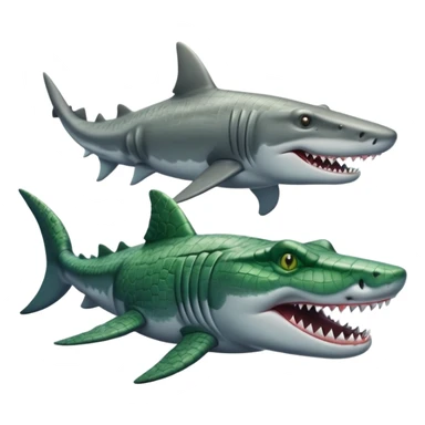 shark and crocodile sticker