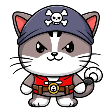 Skibidi cat pirate with Vietnam War gear in a jungle background sticker