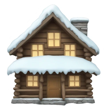 Snowy cabin sticker