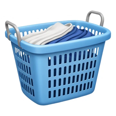 LAUNDRY BASKET WITH FOLDED blue CLOTHES sticker