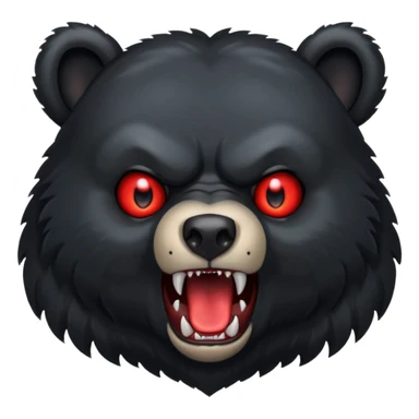 black bear with red eyes growling sticker