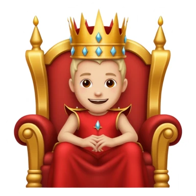 Creer une emoji qui est heureuse est diabolique avec curonne et trône  sticker