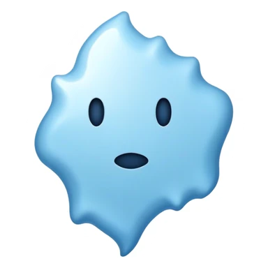 very irregular light blue spot, highly asymmetrical shape, abstract blob with jagged edges sticker