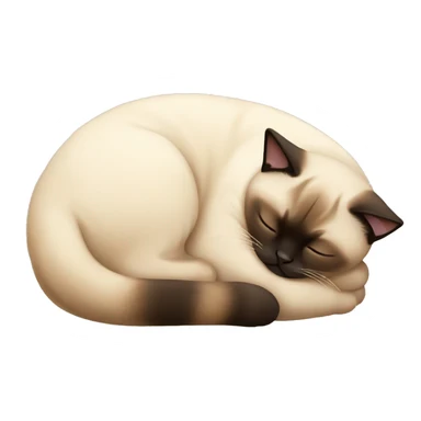 Fat siamese cat sleeping sticker