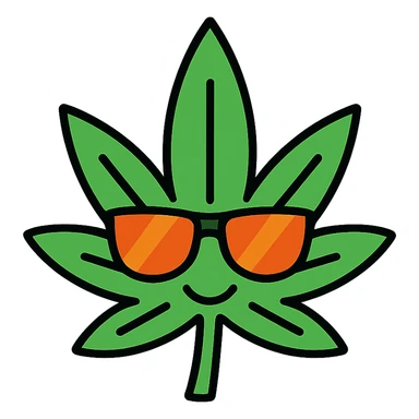 playful weed leaf wearing sunglasses sticker