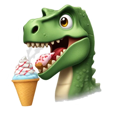 Dinosaurio comiendo helado sticker