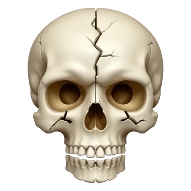 A skull cracking in half sticker